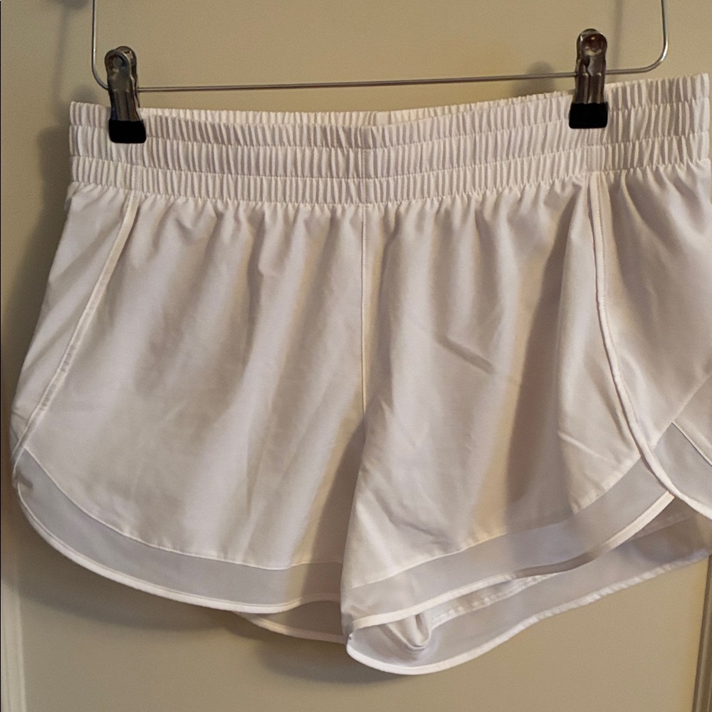 Athleta White Layered Athletic Shorts